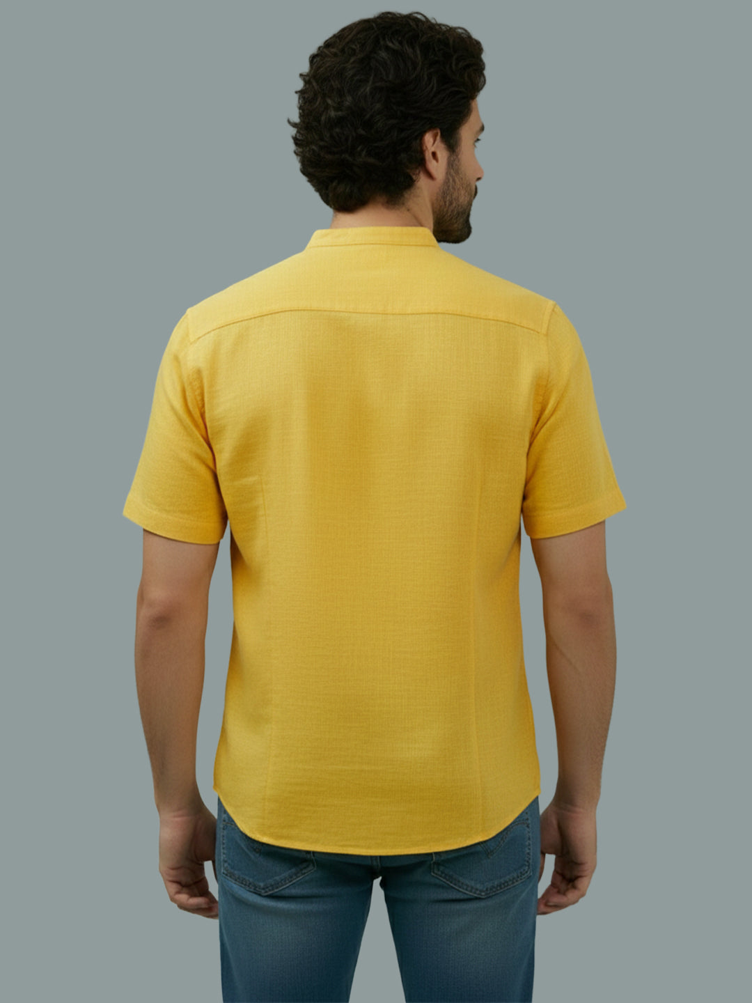 BULL FIRE Half Sleeve Chinese Collar Cotton Regular Fit Shirt For Men