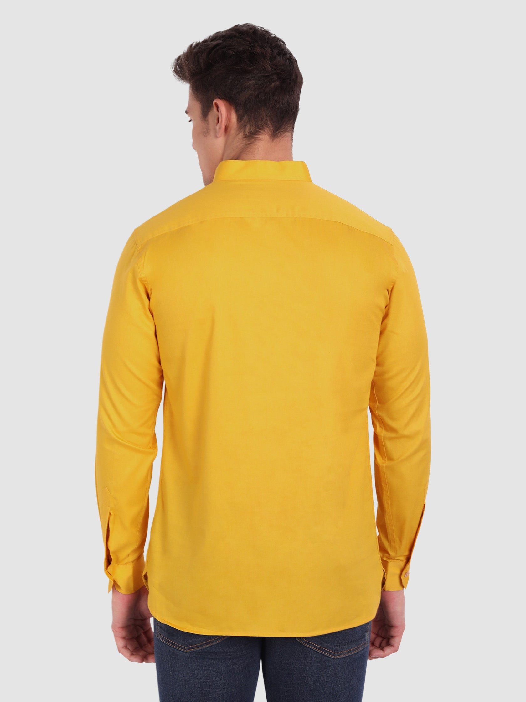 BULL FIRE Men Full Sleeve Roll Up Style Chinese Collar Cotton Kurta